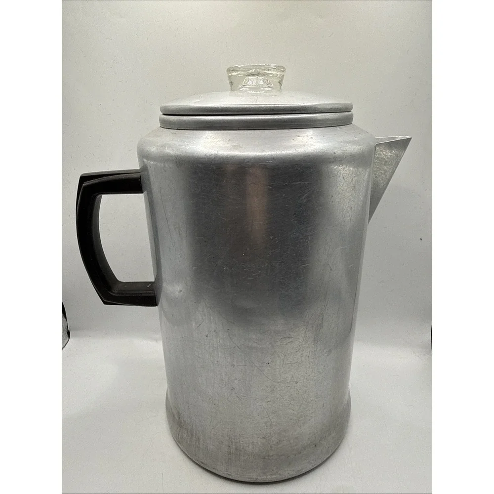 Vtg 10-20 Cup Lightweight Aluminum Percolator Complete Quality Camping
